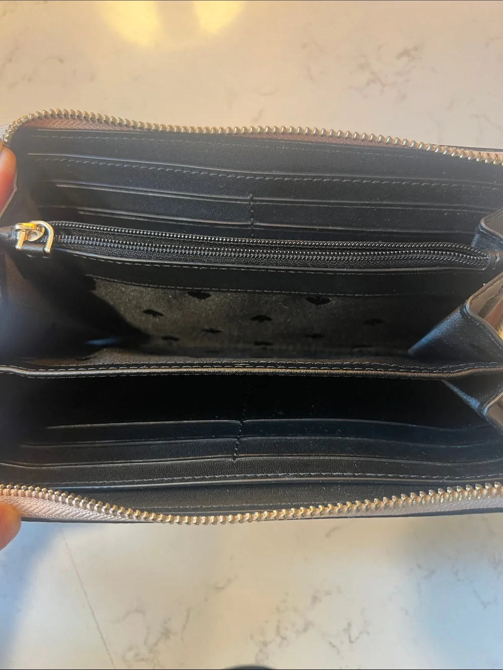 kate spade Two-Tone Zip Wallet - Blush Pink & Black